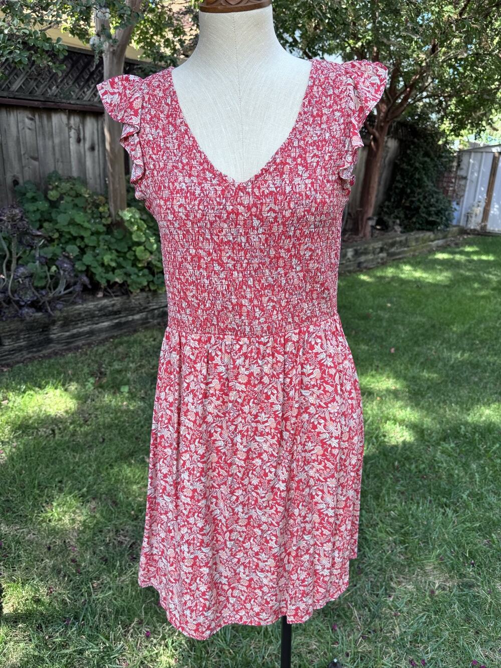 LOFT Outlet Women's M Floral Sundress V-Neck Sleeveless Short Casual Party Dress